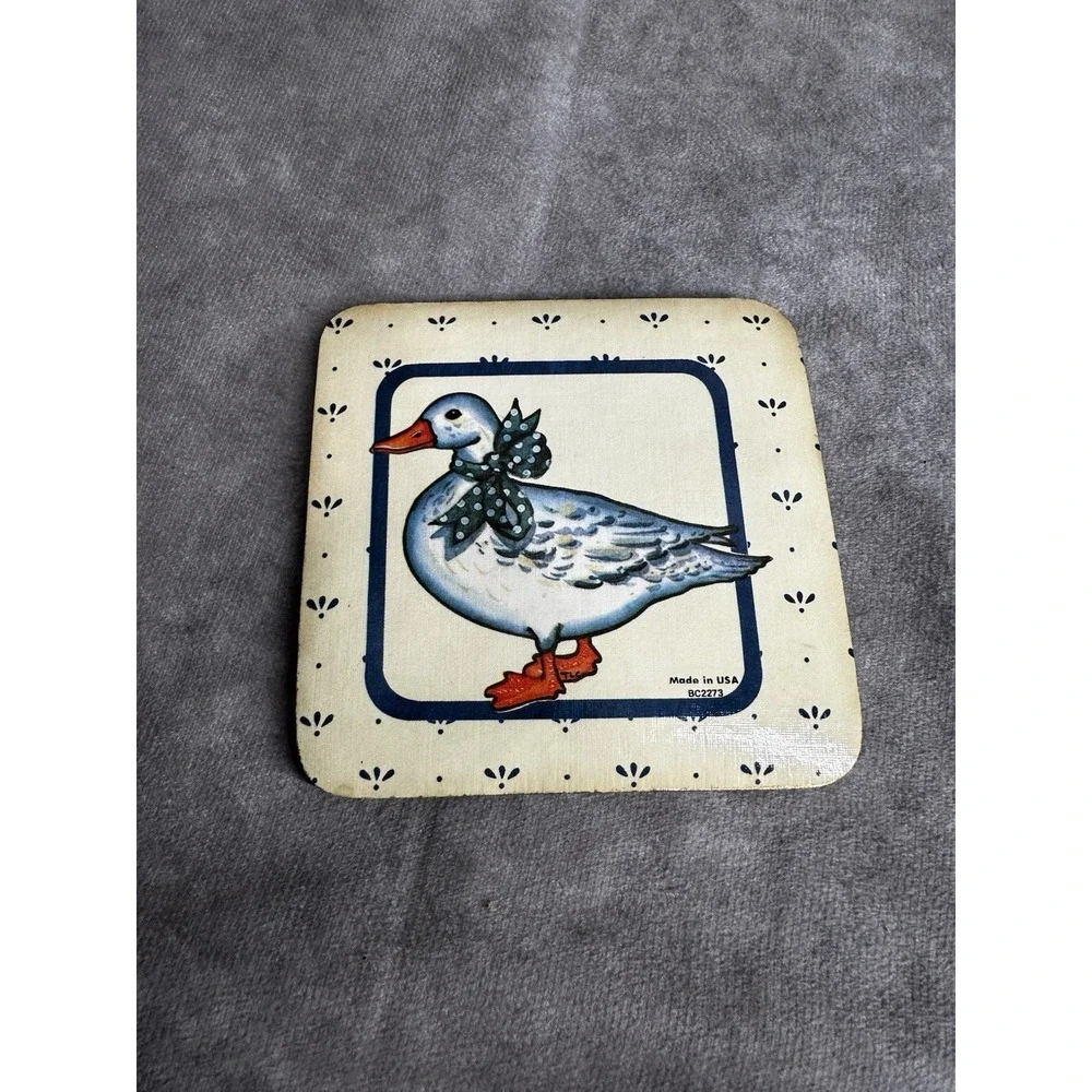 Cottagecore Coasters 5 Goose Cork Back Made USA Country